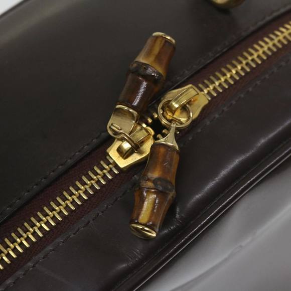 GUCCI Hand Bag Enamel 2way Brown 001 270 0323 Auth 59717 - Picture 9 of 16